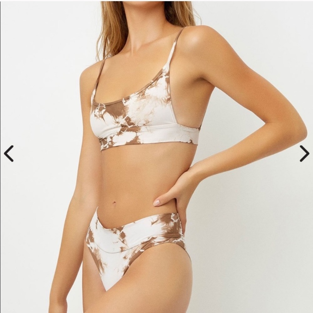NWT Frankie’s Bikinis Briar Bottom - brown tie dye